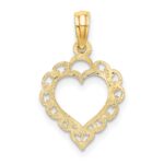 14K Heart with Lace Border Charm - Image 4