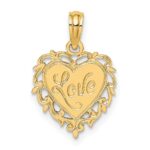 14K LOVE In Heart Charm