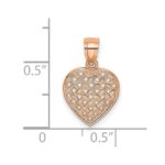 14K Rose Gold Cut-Out and Textured Woven Heart Charm - Image 3