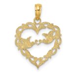 14K Polished Love Birds in Heart Pendant - Image 4