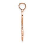 14K Rose Polished Heart with Double Heart Tassel Pendant - Image 2