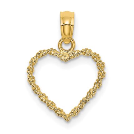 14k 3-D Rope Heart Pendant