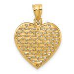 14K 3-D Diamond-cut Puffed Heart Charm - Image 4