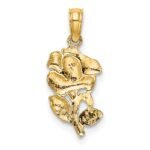 14K Polished Rose Charm - Image 3