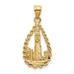 14K Chicago Skyline/Willis Tower Teardrop Charm