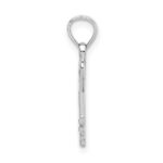 14K White Gold 3D Key with Heart Pendant - Image 2