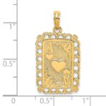 14K Ace of Hearts Playing Card Charm - Image 3