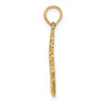 14K Engraved Claddagh In Oval with Lace Trim Charm - Image 2