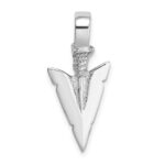14K White Gold 3-D Arrowhead Charm