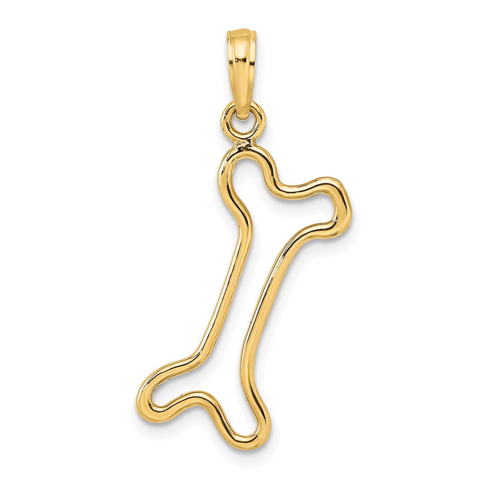 K7166.jpg 14K Cut-Out Polished Dog Bone Charm - Image 1