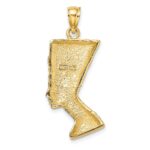 14K 2-D Polished Textured Nefertiti Profile Charm - Image 4