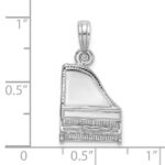 14K White Gold 3-D Top Opens Grand Piano Charm - Image 3