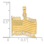 14K Polished Textured GOD BLESS AMERICA Flag Charm - Image 3