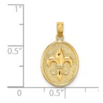 14K Fleur de Lis on Oval Disc Charm - Image 3