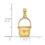 14K 3-D Polished Satchel Purse with Moveable Handle Charm - Image 3