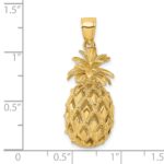 14K 3-D Textured and Polished Pineapple Charm - Image 3