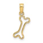 14K Cut-Out Polished Mini Dog Bone Charm