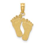 14K  Double Feet Hang Ten Style Charm - Image 4