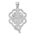 14K White Gold 4-Leaf Clover Charm - Image 3