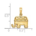 14K 3-D Textured Republican Elephant Charm - Image 3