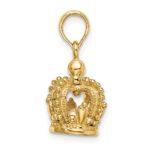 14K 3-D Polished Crown Charm - Image 2