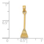 14K 3-D Leaf Rake Garden Tool Charm - Image 3