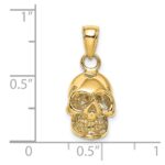 14K 3-D Polished Skull Pendant - Image 5