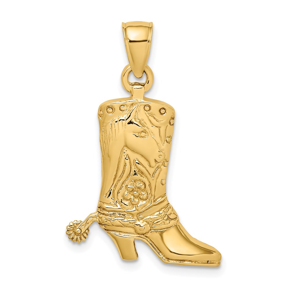 K7330.jpg 14K Cowboy Boot with Spur Charm - Image 1