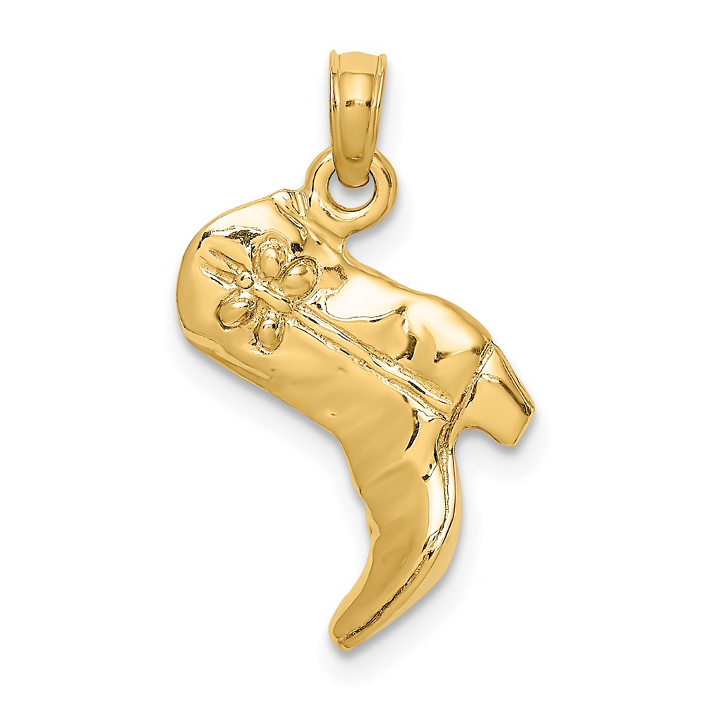 K7331.jpg 14K 3-D Cowboy Boot Charm - Image 1