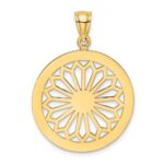 14K Retro Daisy In Round Frame Charm