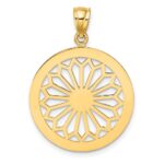 14K Retro Daisy In Round Frame Charm - Image 4