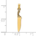 14K 3-D Polished Butcher Knife Charm - Image 3