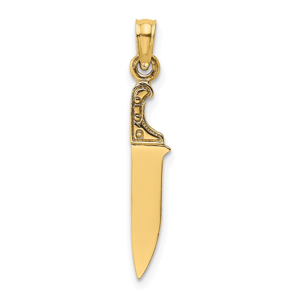 K7343.jpg 14K 3-D Polished Butcher Knife Charm - Image 1