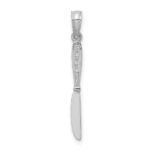 14K White Gold 3-D Polished Table Knife Charm - Image 4