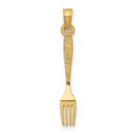 14K 3-D and Polished Table Fork Charm - Image 4