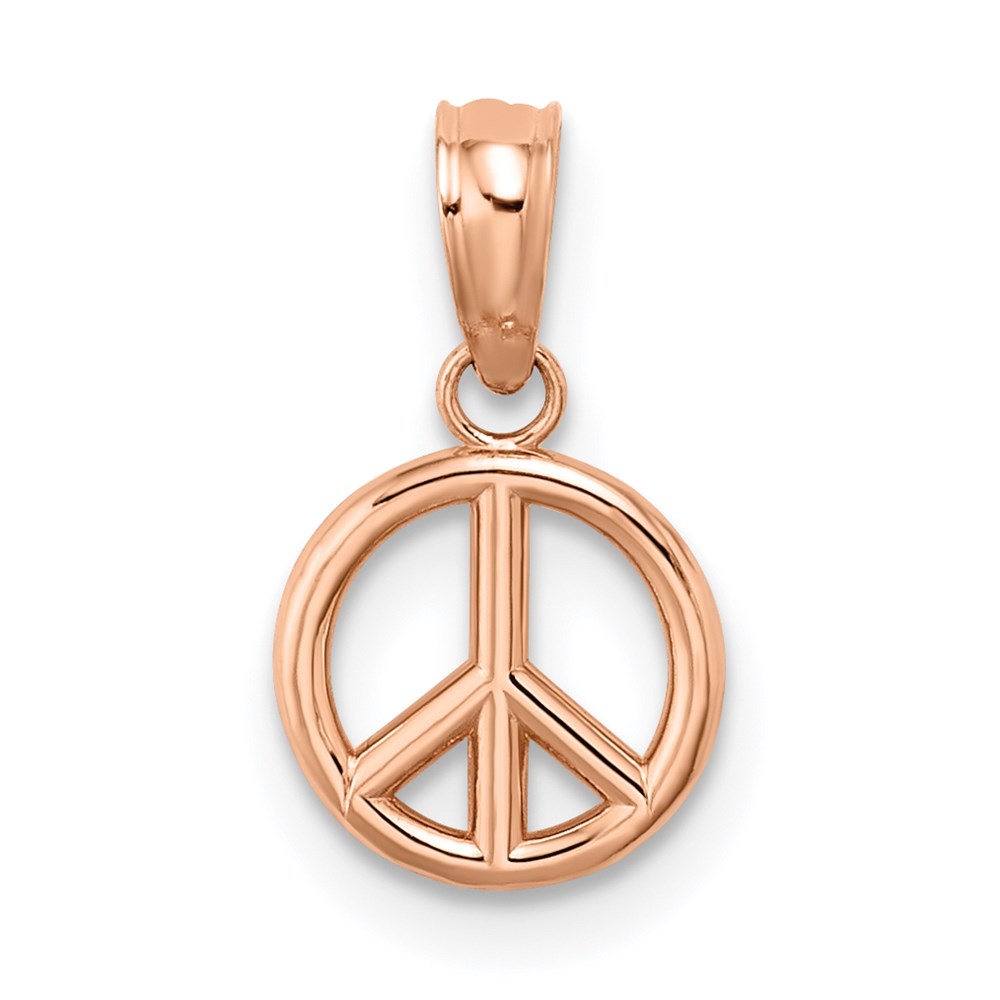 K7357R.jpg 14K Rose Gold 3-D Peace Symbol Charm - Image 1