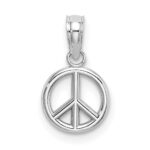 14K White Gold 3-D Peace Symbol Charm