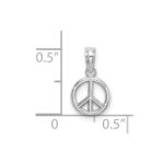 14K White Gold 3-D Peace Symbol Charm - Image 3