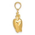14K 3-D Apple with Stem and Leaf Charm - Image 2