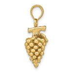 14K 3-D Grapes with Stem and Leaf Charm - Image 6