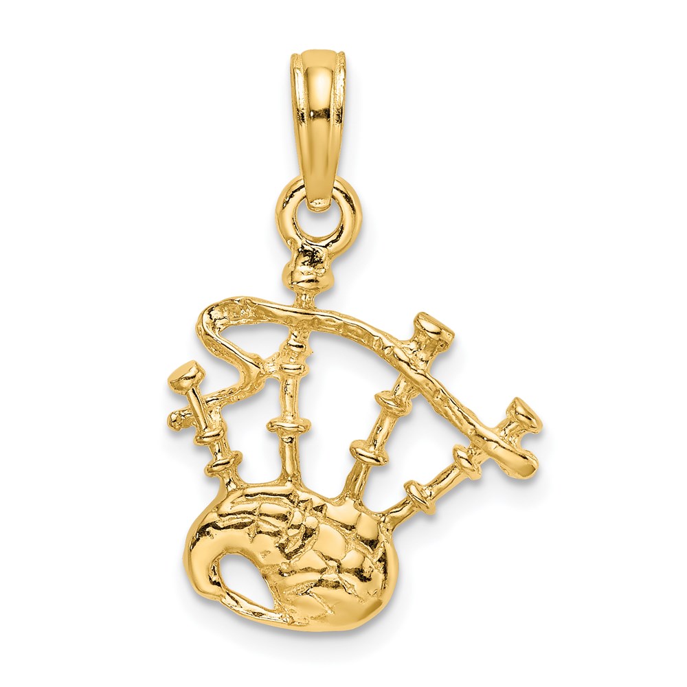 K7362.jpg 14K 3-D Bagpipes Charm - Image 1