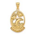 14K PUERTO RICO with Dolphin Sunset Scene Charm