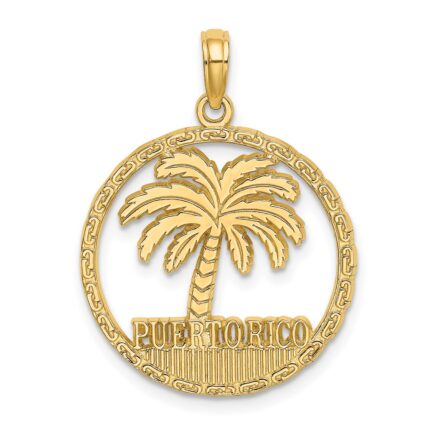 14K PUERTO RICO Palm Tree Charm