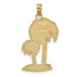 14K 2-D Textured Double Palm Trees Charm - Image 4