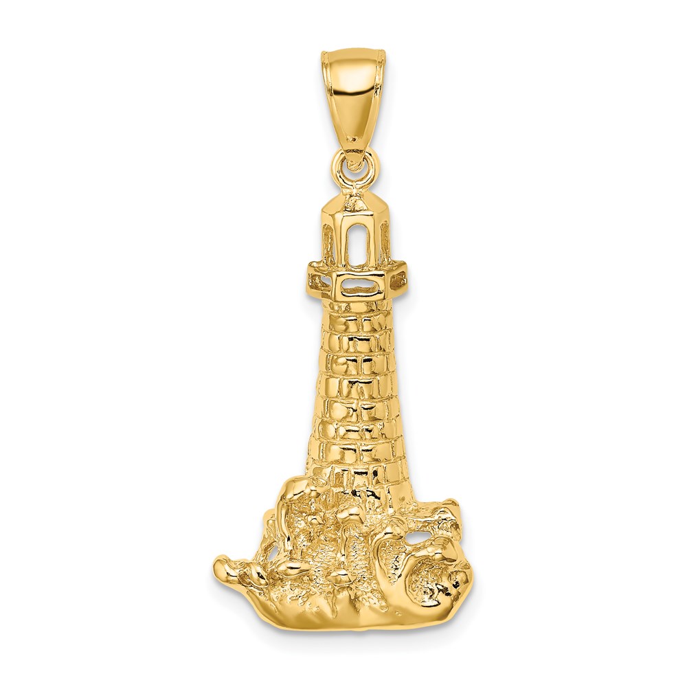 K7409.jpg 14K Lighthouse with Waves Charm - Image 1