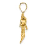 14K Polished and Textured Open Mouth Dolphin Charm - Image 2