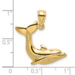 14K 2-D Textured Dolphin Jumping Charm - Image 3