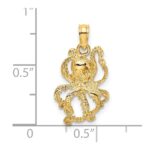 14K Textured Octopus Charm - Image 3