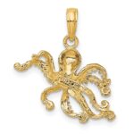 14K Textured Octopus Charm - Image 4