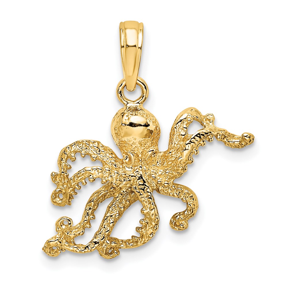 K7432.jpg 14K Textured Octopus Charm - Image 1
